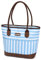 Kato Tirrinia Gross Kühltasche Wasserdichte Isolierte 20L, Einkaufstasche Faltbar mit Reißverschluss, Isoliertasche Tote Tasche für Picknick Strand auto Lunchtasche, Hellblau gestreift