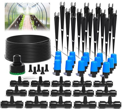 MIXC Bewässerungssystem Garten, Bewässerung Kit Tropfbewässerung 20M DIY Micro Drip System Automatische Sprinkler Misting System für Bewässerung Pflanzen Tropfchenbewässerung Gewächshaus,Garten,Rasen