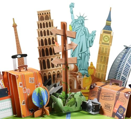 scicent Geburtstagskarte Pop Up 3D Karte Gute Besserung 3D Genesungskarte mit Umschlag für Frauen Männer Reise-3d Gutscheinkarte zum Urlaub Geburtstag Kreative Vatertag Karte - 32213