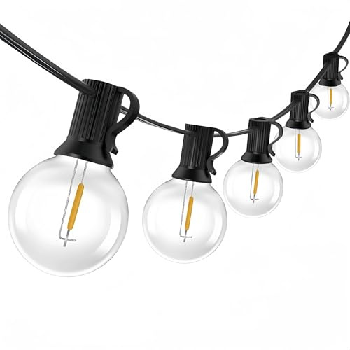 Sanweyter 30M Guirnalda Luces Exterior50+2LED, G40 Luces LED Exterior Jardin IP44 Impermeable, decoracion jardin exterior Enchufables 2700 K Blanco Cálido para Patio Jardín Cafe Fiesta