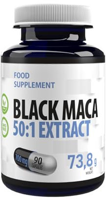 Hepatica Black Maca Extrakt 50:1 | 35.000mg Äquivalent | 90 Vegane Kapseln | Hochdosierte Energie-, Ausdauer- & Testosteronunterstützung | Laborgeprüft | Nahrungsergänzungsmittel
