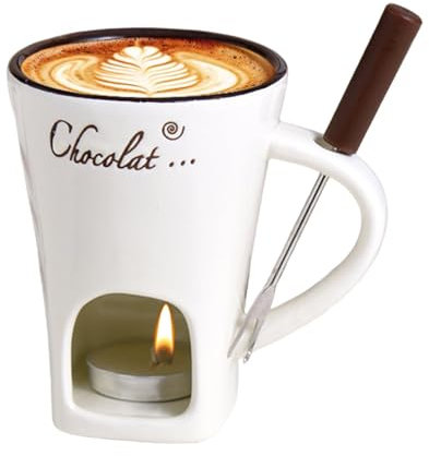 Tasse Fondue Chocolat, Service À Fondue Au Chocolat En Céramique De 200 Ml Avec Fourchettes, Tasses Fondantes Pour Le Beurre De Fromage Au Chocolat, Ustensiles De Cuisine À Fondue En Céramique