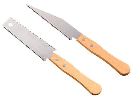 LUHOCIY 2 Piezas Sierra Japonesa para Madera, Serrucho Madera, Sierra de Mano Adecuado para Mejoras para el Hogar y Bricolaje Corte de Madera Tratada a Mano, Acero Durable, Fácil de Manejar la Madera