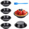 Mini Pie Form Tarteform Antihaftbeschichtung Rundes Backformen-Set, 4 Stück, 5 Zoll - Ideal für Kuchen, Torten, Desserts, Brot, Fleisch und mehr - Schwarz