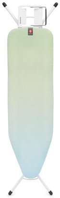 Table à Repasser Brabantia Taille B, 124 x 38 cm – Soothing Sea | 100% Coton Fairtrade | Design Compact et Stable | Hauteur réglable et Repose-Fer Vapeur | Verrouillage Enfant et Transport