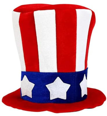 Unique Independence Day Hat Christmas Tree Topper Lightweight Festive Decoration for Home Holiday Party Cheer Display Store topper,4th Toppers fourth Supplies,4th Holiday Party For uncle Party