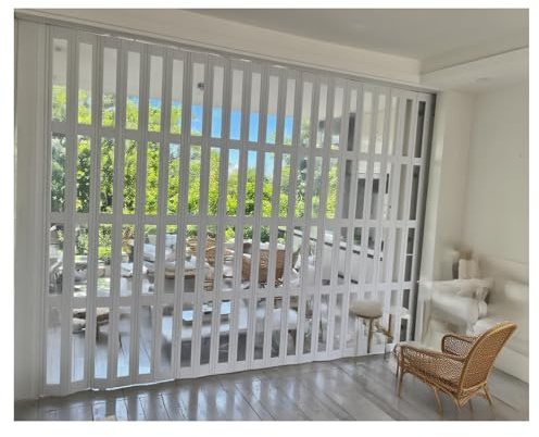 WAHHWF Puertas abatibles Puerta Plegable con función Oculta, Puertas Blancas para despensa, Puerta de Ducha retráctil para Espacios Interiores: Optimiza tu Espacio Ahora(38x95in(96x241cm))