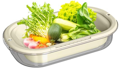 Nexusectar Passoire Sur Évier - Égouttoir Alimentaire de Cuisine | À Fruits Pour Légumes, Égouttage Pâtes, Préparation Salade, Sécher Vaisselle