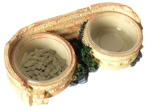 Plato de alimentación para Reptiles, Bandeja de, Accesorios de alimentación, Resina, decoración de Acuario, de hábitat para Reptiles, Serpientes, hámsteres, Leopardo, dragón