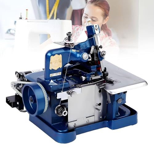 Heavy-Du Overlock Sewing Machine, 250W Serrated Stitch, 3000 SPM, Adjustable Length (1.5-3.2mm), Width, Stepless Speed Control, Ideal for Home & Professal Use (Green)