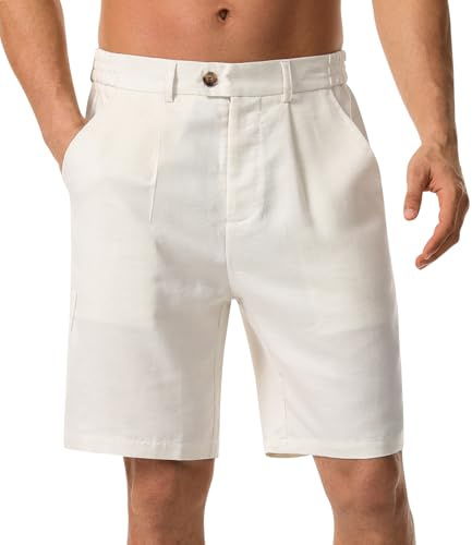 Zetieny Pantalon Corto Hombre Pantalones Cortos de Mezcla de Algodón y Lyocell Verano Shorts Bermudas Ligeros Transpirable
