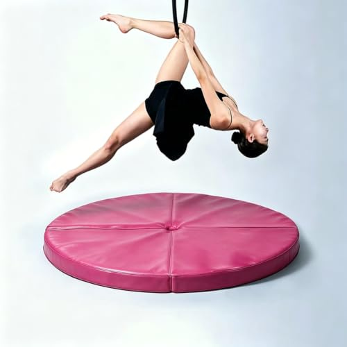 TT-YEC PU poledance anti-fall matta, vikbar pole dancing skyddsmatta, 5 cm tjock, portabel dansmatta, lämplig för hemmayoga, fitness och träning