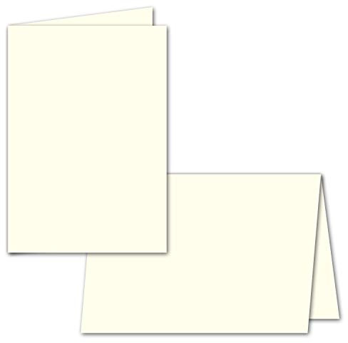 50x Papel de inserción Plegable para Tarjetas Dobles DIN A5 - Blanco Natural - 297 x 210 mm (210 x 148 mm Plegado) - Ideal para Imprimir con Tinta y láser - Papel Mate de Gustav NEUSER