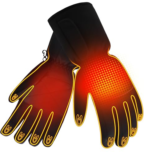 Winter Rechargeable Electric Warm Heated Gloves Men Women Battery Powered Heating Gloves,Waterproof Touchscreen Thermal Insulated Heated Gloves for Winter Sports Outdoors Climbing Hiking Hand Warmer