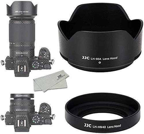 JJC Gegenlichtblende für Nikon Z DX 50–250 mm f/4.5–6.3 VR Objektiv & NIKKOR Z DX 16–50 mm f/3.5–6.3 VR Objektiv an Nikon Z50 Kamera, ersetzt HN-40 und HB-90A Gegenlichtblende, 3 Stück