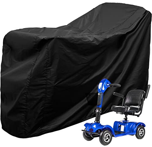 Funda resistente para scooter de movilidad con bolsa de almacenamiento, 190D Oxford impermeable, anti-UV, funda de almacenamiento para silla de ruedas, 140 x 66 x 91 cm