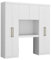Vente-unique-Armario cabecero Antero - 6 Puertas - con Armario y Compartimentos - Ancho 200 cm - Blanco