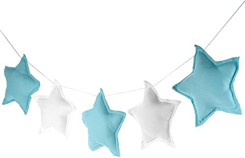 Beavorty Pendente Stella Decorativo per Letto Ghirlanda di Stelle Sospese per Cameretta E Decorazioni Festive Facile da Installare Adatto per Parete Finestra E Giardino di Stelle Verde E Bianco