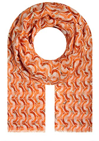 Majea Damen-Schal Tuch Kopftuch Halstuch Schal Damen-Stola (880034) (orange 5)