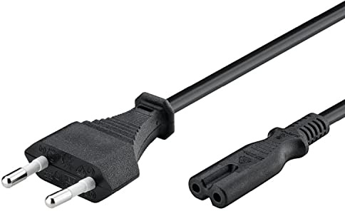N NEWTOP Cavo di Alimentazione Nero Bipolare 10A Presa C7 Spina Italiana a 2 Pin Lunga 1,5 metri Alimentatore per Monitor Computer Stampante Console Televisione TV Lettori DVD Scanner Decoder Hi-Fi