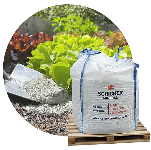 Schicker Mineral Diabas Urgesteinsmehl fein - Pulver 1000 kg Big Bag – Natürliches Gesteinsmehl als Bodenverbesserer – Kompostbeschleuniger – Bodenhilfsstoff zertifiziert für den biologischen Anbau