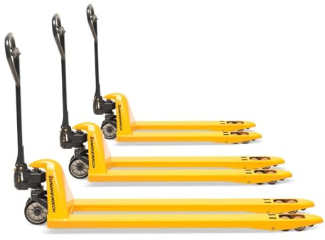 Jungheinrich Hubwagen AM mit Langen Gabeln | 1.200 kg Tragkraft | 1.900 mm Gabellänge | Lenkrad aus laufruhigem Vollgummi | Tandem-Gabelrollen aus robustem Polyurethan | Palettenhubwagen