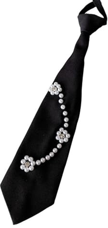 Haveratio Cravatta con Perle per Donna - Camicia Formale Preannodata Comoda per Persone Pigre - Formale per Riunioni