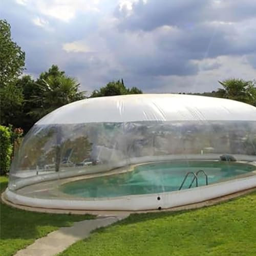 GLWJXSD Complete Set of Outdoor Transparent Rectangular Inflatable Cover, Transparent Waterproof Pvc Swimming Pool Dome Cover, Children's Water Park Windproof And Snowproof Pool,7 * 4 * 3M