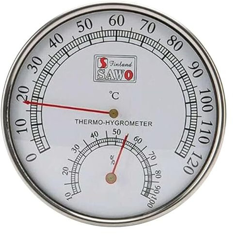 YRTHFJTJ Baromètre analogique, baromètre, baromètre en Acier Inoxydable, thermomètre hygromètre for Sauna à Vapeur, thermomètre hygromètre baromètre hygrothermographe