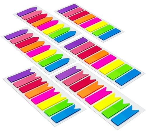 Xcdhemde Haftstreifen 1200 Stück, Seitenmarker Selbstklebend, Klebezettel Klein, Sticky Notes Schreibbar, Haftnotizen Repositionierbar, Page Marker zum Klassifizieren und Markieren [3Designs, 8Farben]