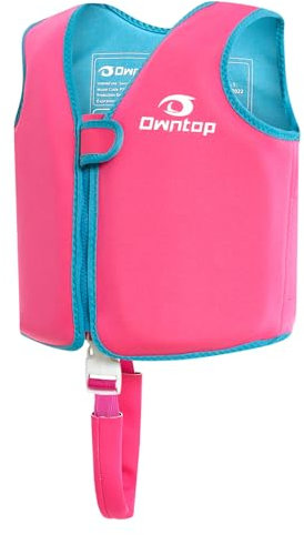 Owntop Kinder Schwimmweste - Leichter Schwimmjacke zum Schwimmenlernen | Schwimmhilfe für Kleinkinder mit Bequemem Schrittgurt | Neopren Auftriebsweste für Jungen Mädchen Alter 2-8