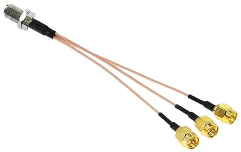 bodateng LIHUA 1 st F honmutter till 3 x SMA hankontakt splitter kombiner pigtailkabel 15 cm 6 tum för WI/*FI-router (30 cm)