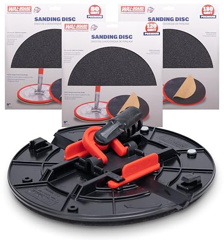 WAL-Board Tools Folding Radial Drywall Sander Kit, 9 Inch, 18 Sanding Discs