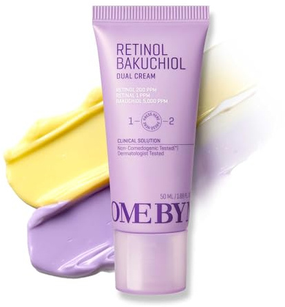 SOME BY MI Retinol Bakuchiol Dual Cream - 50 ml - Koreansk fuktighetskräm med kollagen och retinol för slät, strålande hud - stärkande och lugnande vård med niacinamid, pantenol och
