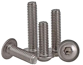 tornillos de cabeza redondeada de seis ángulos, Tornillo de cabeza hexagonal con cabeza de botón semicircular de acero inoxidable 304 M3 M4 M5 M6 con arandela acolchada(20mm,M6(10pcs))