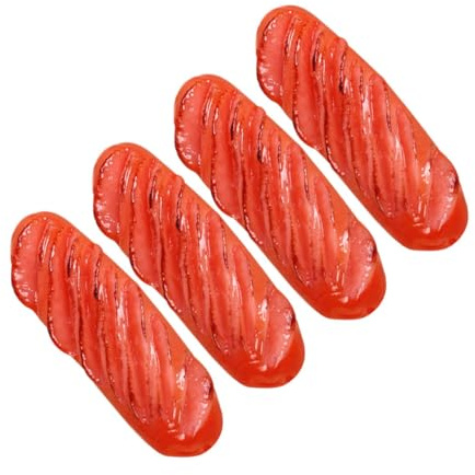 Atrezzo de Comida simulada, 4 Piezas Salchichas imitación realistas, Ideales for fotografía, Fiestas en casa, enseñanza y decoración escaparates