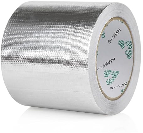 Aluminium Klebeban 100mm x 20m, Alu Klebeband Hitzebeständig, Hitzebeständig & Wasserfest, aluminiumband Für Reparatur Abdichtung und Isolierung von allen rissigen Oberflächen geeignet.