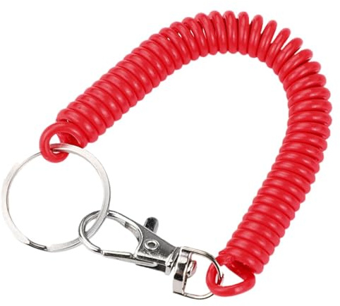 Porte-clés à ressort rétractable - Porte-clés - Câble spirale extensible - Design durable - Ressort à vis rétractable, porte-clé, lanière pour décoration de bricolage, bricolage
