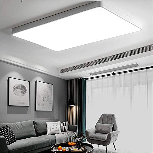 LED-taklampa, 120W dimbar, 10200lm, 3000-6500K, modern ultratunn taklampa med fjärrkontroll, lämplig för badrum, sovrum, kök, vardagsrum, vit, 90 * 60 * 5CM