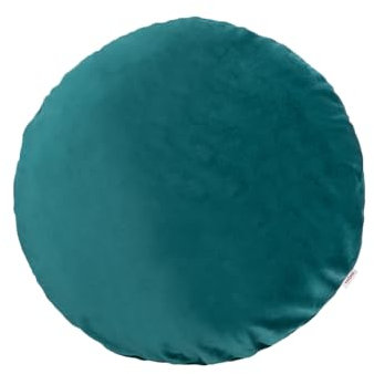 beties Samt&Sonders Serie, Kissenhülle ca. Ø 50 cm in Petrol mit dekorativer Jeansnaht, aus deutschem Unternehmen in hochwertiger Qualität