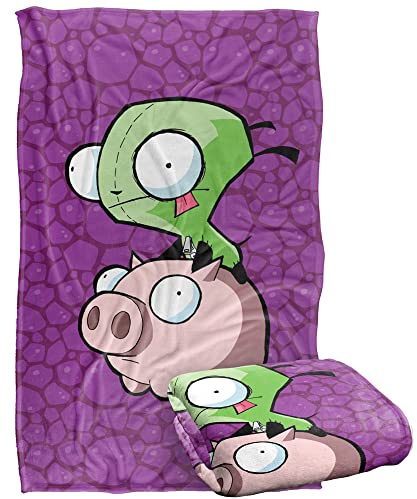 Invader Zim Blanket, 36x58 Pig Riding Silky Touch Super Soft Throw Blanket