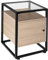 tectake Nachttisch mit Glasplatte, 40 x 43 x 60,5 cm, Beistelltisch im Industrie-Design, Holz Schrank mit Magnettür und Einlegeboden, schwarzes Metallgestell (Industrial Holz hell, Eiche Sonoma)