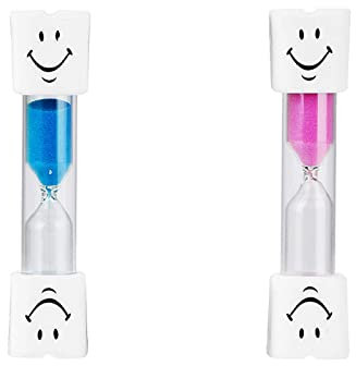 IOSPKKIO® 2er-Set Sanduhren mit Lächelnden - Kinder lächeln Sanduhren für Kinderzahnpflege, Küche, Büro und Spielzeit, Hourglass Timer for Büro, Home and Play Timer