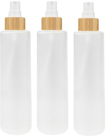 Wachsmann Flacone spray e dispenser per pompa da riempire in vetro opaco, 30 ml, 100 ml, 150 ml, contagocce, dispenser di crema e sapone con bambù per cosmetici naturali fai da te