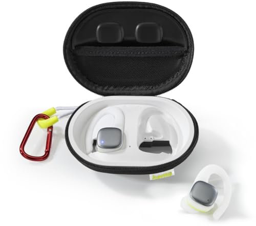 Hama Bluetooth Sportkopfhörer (In Ear Sportkopfhörer mit Ohrbügel, Kopfhörer kabellos mit 35 h Akku, TWS Kopfhörer mit Wasserschutz IPX5, schweißfest, Tastensteuerung) Weiß/Gelb