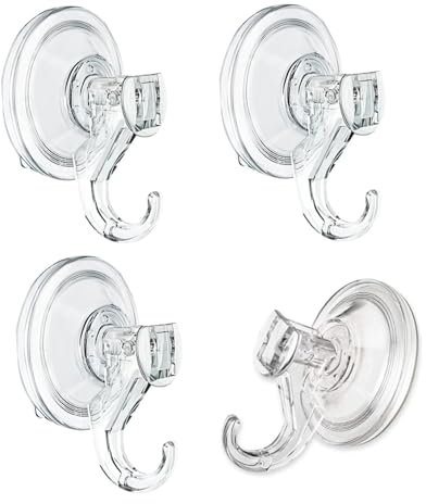 Ganchos de ventosa fuertes, 4 unidades, juego de ganchos de ventosa sin taladrar, gancho de ventosa, ventosas con gancho, extrafuertes, sin agujeros, ganchos para toallas, ventosas, ganchos de pared