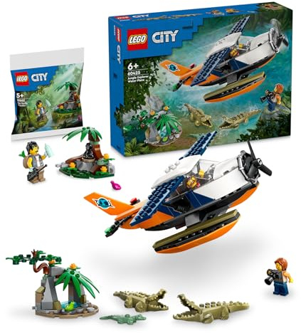 LEGO City Dschungelforscher-Wasserflugzeug (60425) & Dschungelforscher mit Baby-Gorilla (30665)