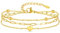 Armband Damen mit Herz Anhänger, Armbänder aus 18K Vergoldet Edelstahl, Damenarmband für Mama Ehefrau Freundin, Dreifach Herzarmband Armkette Freundinnen Geschenk für Geburtstag Muttertag (Gold)