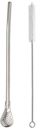 Cucchiaio di paglia, cucchiaio filtrato, colino di paglia, agitatore, cucchiaio in acciaio inox, cucchiaio multifunzionale Bombilla, sicuro per caffè, tè sfuso, zuppa