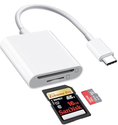 1 lettore di schede SD a doppio slot, lettore di schede SD USB C, lettore di schede SD, lettore di schede SD, lettore di schede di memoria per fotografia, supporta schede SD e TF, per Mac, Plug and